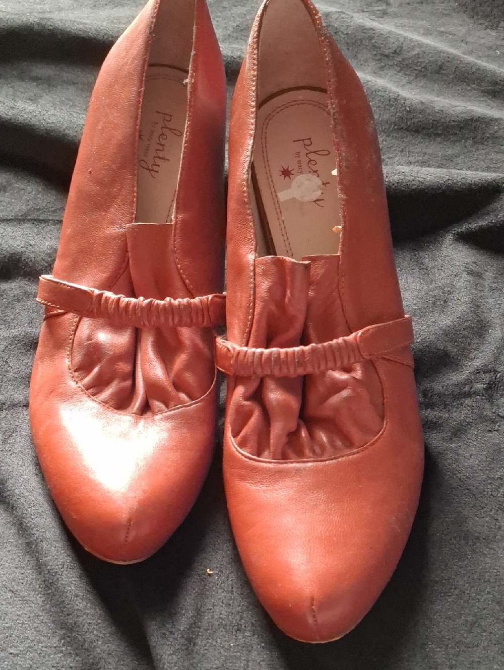 Plenty by Tracy Reese Burnt Orange Leather Ruched Ballet Flats